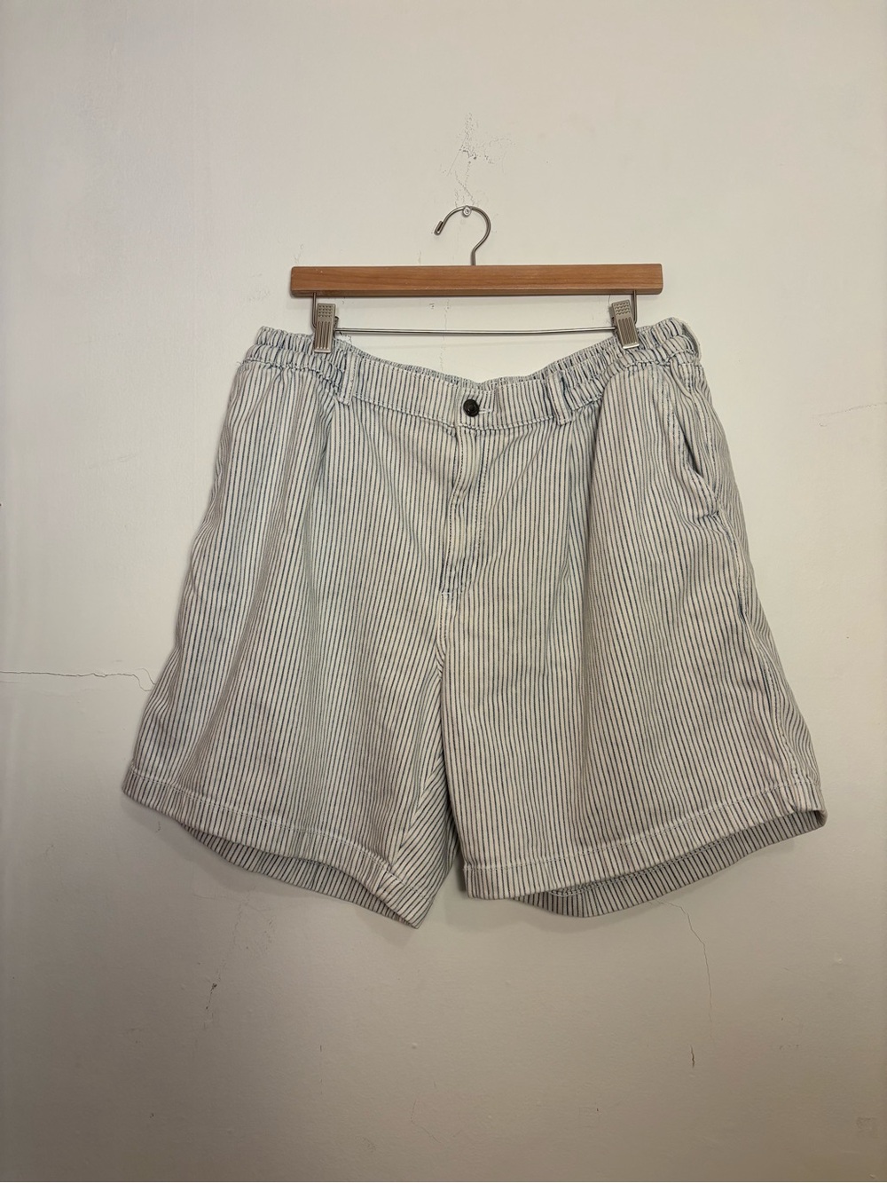 aerie Blue and White Vertical Stripe Shorts